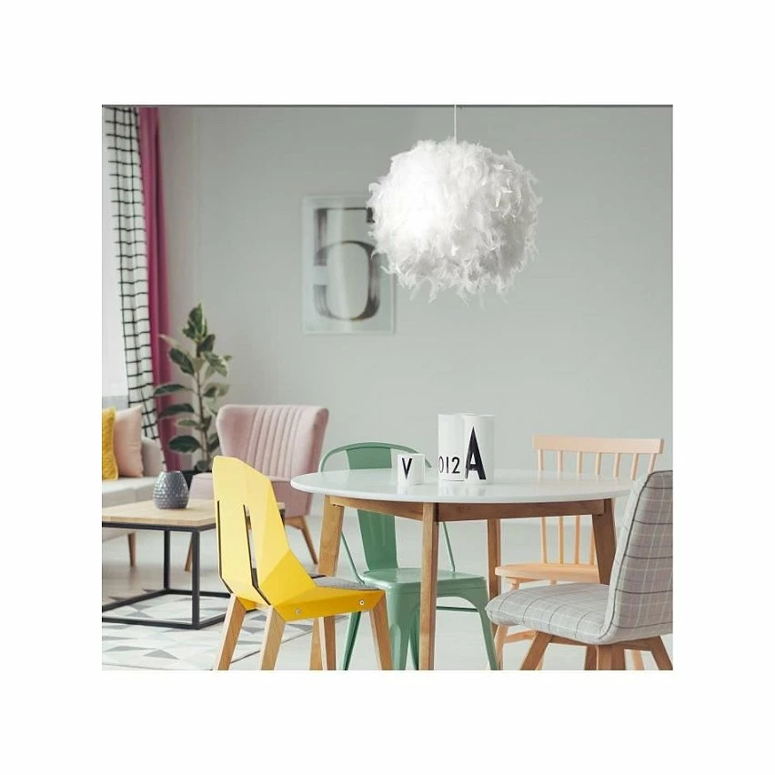 Top 10 🔔 Paris prix PLUME Suspension - Armature : Ø26 cm - Avec plume environ Ø36 cm - Blanche - E14 40W non fournie 🛒 3 Top 10 🔔 Paris prix PLUME Suspension - Armature : Ø26 cm - Avec plume environ Ø36 cm - Blanche - E14 40W non fournie 🛒 – Image 3