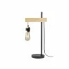 Meilleure affaire 😀 Paris prix DETROIT Lampe industrielle en bois - 24 x 18 x H60 cm - Noir - Ampoule décorative E27 40W fournie 🔔