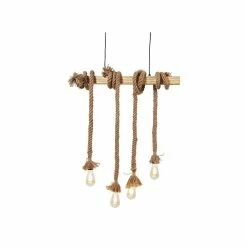 Meilleure affaire 🧨 Paris prix Suspension 4 Lampes - Métal noir et bois - NEW DETROIT 😉 -Optonica Soldes 3248116417825 3