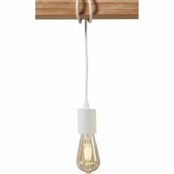 Sortie 😀 Paris prix Suspension 4 Lampes - Métal blanc et bois - NEW DETROIT 🎉 -Optonica Soldes 3248116418037 5