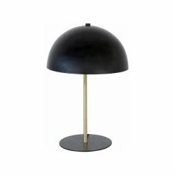 Budget ✔️ Paris prix INTERNATIONAL DESIGN Lampe champignon en métal - 25x25x33 cm - Noir et doré 🎉