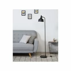 Acheter 👍 Paris prix Lampadaire - Lucas - Métal - Asymétrique - 20 x 20 x 153 cm - Industriel - Noir 👏 -Optonica Soldes 3248116442308 3