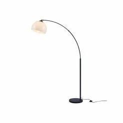 Meilleure vente ✔️ Paris prix DAISY Lampadaire Arc - Métal Noir - Réflecteur Acrylique Blanc - L 30 x P 110 x H 170 🛒