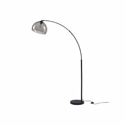 Grosses soldes 🎉 Paris prix DAISY Lampadaire Arc - Métal Noir - Réflecteur Acrylique Fumé - L 30 x P 110 x H 170 🥰 -Optonica Soldes 3248116516474 3