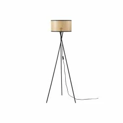 Grosses soldes đ Paris prix Lampadaire TrĂ©pied MĂ©tal Noir - Abat jour Cannage PVC LiserĂ© Noir - D 34 x H 140 cm â 7 Grosses soldes đ Paris prix Lampadaire TrĂ©pied MĂ©tal Noir - Abat jour Cannage PVC LiserĂ© Noir - D 34 x H 140 cm â -Optonica Soldes 3248116524301 3