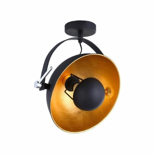 Remise ✨ Paris prix Plafonnier en métal style Industriel orientable - H 29 x Ø 31 cm - Noir 🥰 -Optonica Soldes 3248116641305 1