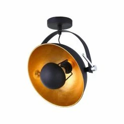 Remise ✨ Paris prix Plafonnier en métal style Industriel orientable - H 29 x Ø 31 cm - Noir 🥰 -Optonica Soldes 3248116641305 3