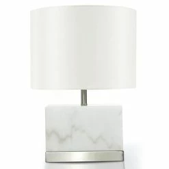 Bon marché 🌟 Paris prix Lampe à Poser "Legari" 49cm Blanc & Argent 🎁