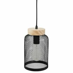 Vente flash 👍 Atmosphera Suspension métal bois Zely noir ✨
