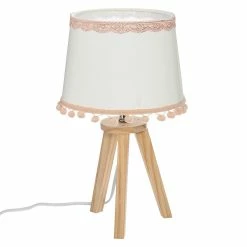 Nouveau đ Atmosphera Lampe bois avec pompons rose â