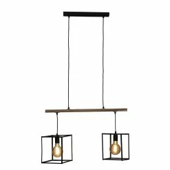 Offres ⭐ Atmosphera Suspension métal 2 lampes Sideo noir L70 🤩 -Optonica Soldes 3482731458065 3