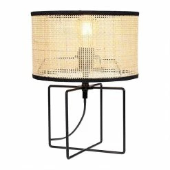 Meilleur prix ✔️ Ostaria Lampe métal rotin Yuca noir ✨ -Optonica Soldes 3482731474058 5