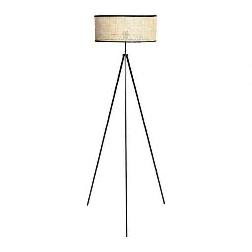 Vente flash 🌟 Ostaria Lampadaire métal bambou Yuca noir H150 🔥 -Optonica Soldes 3482731475567 1