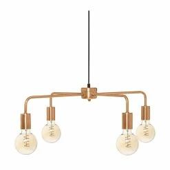 Remise ⭐ Atmosphera Luminaire Suspension 4 Lampes en Métal cuivre D 69 cm 🧨
