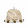 Nouveau 🥰 Suspension bambou et pompons Atmosphera turel clair 🛒