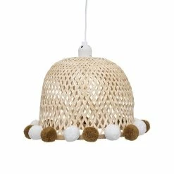 Nouveau đ„° Suspension bambou et pompons Atmosphera turel clair đ