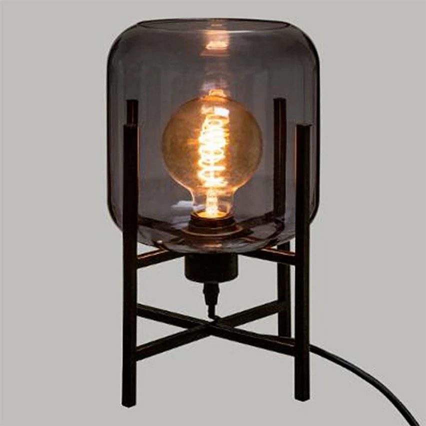 Promo ✔️ Atmosphera Lampe à Poser en Verre "Rob" 34cm Noir 🛒 2 Promo ✔️ Atmosphera Lampe à Poser en Verre "Rob" 34cm Noir 🛒 – Image 2