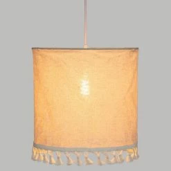 Budget 👍 Atmosphera Lampe Suspension en Tissu "Shadi" 34cm Lin 🎁 -Optonica Soldes 3560233816962 3
