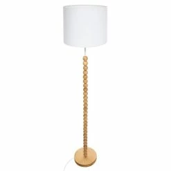 Grosses soldes 🛒 Atmosphera Lampadaire en Bois Design "Nino" 146cm Beige 🧨