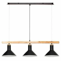 Remise 🔥 Atmosphera Lampe Suspension 3 Têtes "Tim" 104cm Noir ⭐
