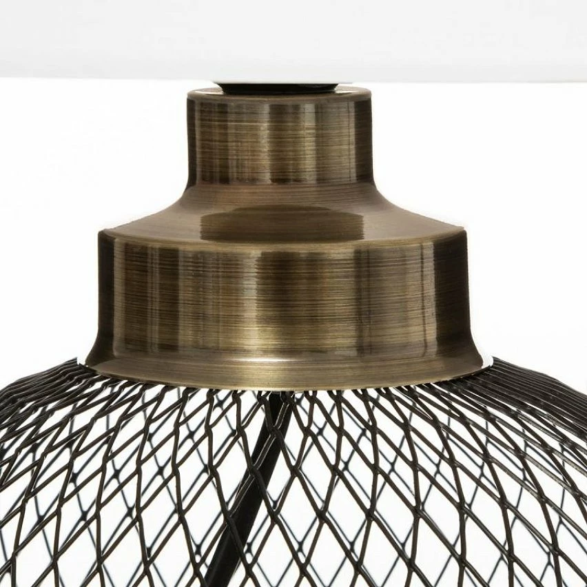 Meilleure vente 🥰 Atmosphera Lampe à Poser Grillage "Emie" 38cm Noir & Blanc ✨ 2 Meilleure vente 🥰 Atmosphera Lampe à Poser Grillage "Emie" 38cm Noir & Blanc ✨ – Image 2