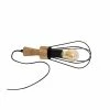 Le moins cher 🛒 Atmosphera Lampe en Bois et métal Noir H 36 cm 🤩