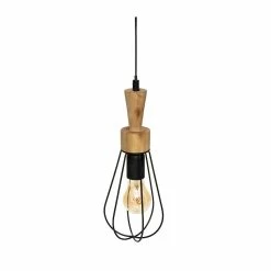 Le moins cher 🛒 Atmosphera Lampe en Bois et métal Noir H 36 cm 🤩 -Optonica Soldes 3560233822734 3