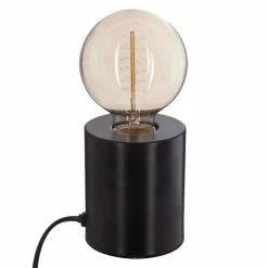 Promo 😉 Atmosphera Lampe à Poser "Tube" 10cm Noir ✔️