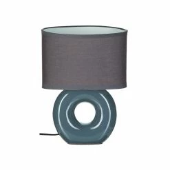Nouveau 🔔 Atmosphera Lampe à poser Blanche pied en céramique et abat-jour en coton H 25 cm 💯 -Optonica Soldes 3560237532981 1
