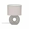 Nouveau 🔔 Atmosphera Lampe à poser Blanche pied en céramique et abat-jour en coton H 25 cm 💯