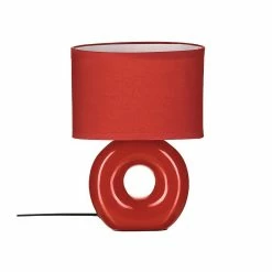 Nouveau 🔔 Atmosphera Lampe à poser Blanche pied en céramique et abat-jour en coton H 25 cm 💯 -Optonica Soldes 3560237533001 1
