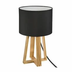 Promo ✔️ Atmosphera Lampe à Poser en Bois "Scandinave" 35cm Gris 👏 -Optonica Soldes 3560237548319 1