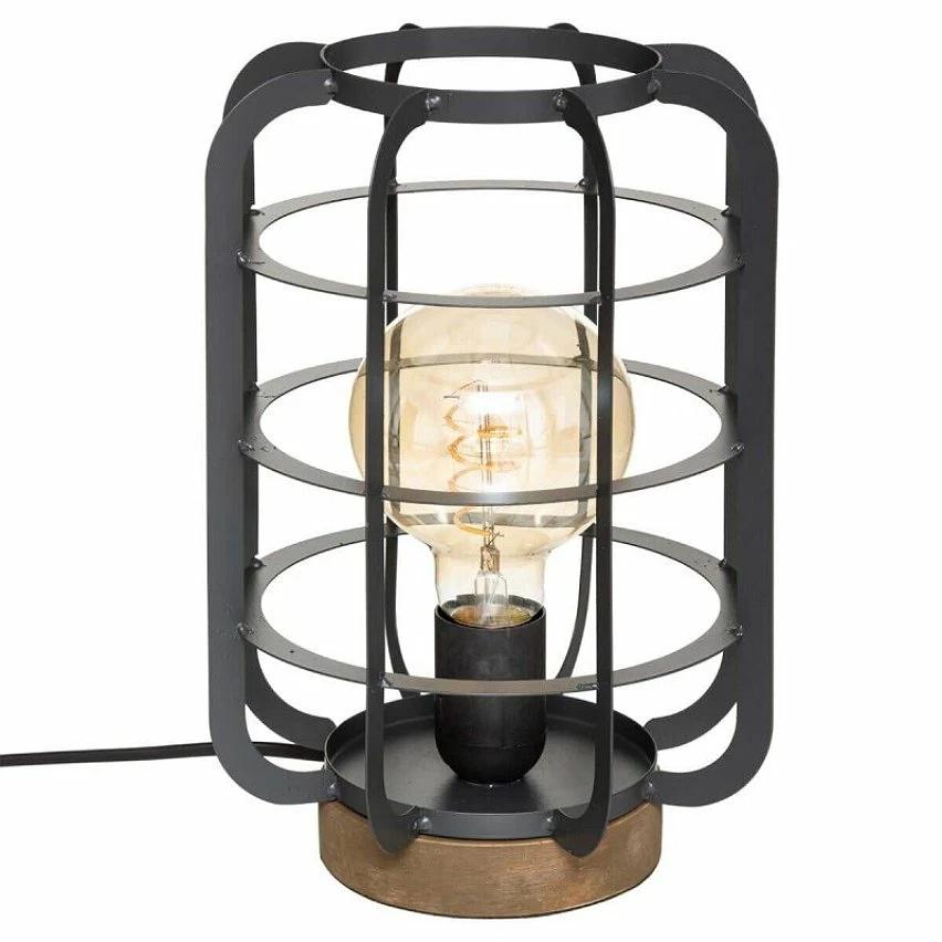 Coupon 💯 Lampe métal et bois H28 Berry Atmosphera - Gris 🧨 1 Coupon 💯 Lampe métal et bois H28 Berry Atmosphera - Gris 🧨