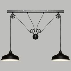 Bon marché 🧨 Suspension double métal L120 Ezio noir Atmosphera - Noir 👍 -Optonica Soldes 3560237548548 3