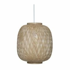Grosses soldes 🎁 Atmosphera Luminaire Suspension en Bambou tressé D 43 cm 😀