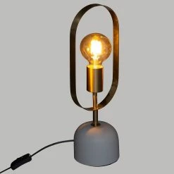 Tout neuf 👍 Atmosphera Lampe à poser en métal doré et base effet marbre H 44 cm ✔️ -Optonica Soldes 3560237548753 4