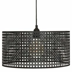 Meilleure vente ✨ Suspension cannage noir Katel D38 Atmosphera - Noir 🛒