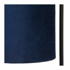 Le moins cher ⭐ Atmosphera Lampe à poser en Métal Noir et Abat-jour en velours Bleu encre H 32.5 cm ❤️ -Optonica Soldes 3560237586281 3