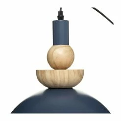 Sortie ✨ Atmosphera Luminaire Suspension en Métal Bleu et Bois D 31 cm 🔔 -Optonica Soldes 3560237586441 3