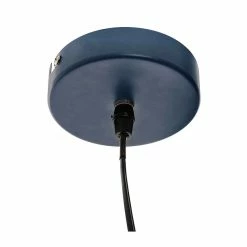 Sortie ✨ Atmosphera Luminaire Suspension en Métal Bleu et Bois D 31 cm 🔔 -Optonica Soldes 3560237586441 4