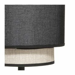 Promo 🥰 Atmosphera Lampe à poser en Métal et Abat-jour Lin & Noir H 39.5 cm 🎁 -Optonica Soldes 3560237586687 3