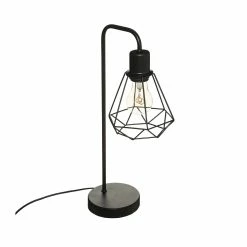 Coupon 👍 Atmosphera Lampe à poser en Métal filaire Noir H 46 cm ✔️