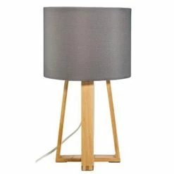 Promo ✔️ Atmosphera Lampe à Poser en Bois "Scandinave" 35cm Gris 👏 -Optonica Soldes 3560238333495 2