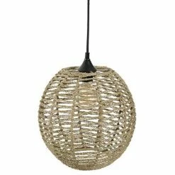 Remise 🧨 Atmosphera Lampe Suspension Vintage "Boule" 33cm Naturel ❤️