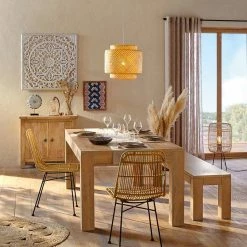 Meilleure vente ❤️ Atmosphera Lampadaire Trépied Bambou "Eads" 73cm Naturel 😉 -Optonica Soldes 3560238663042 2