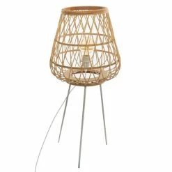 Grosses soldes 💯 Atmosphera Lampadaire Trépied Bambou "Ritual" 76cm Naturel ⌛
