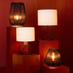 Remise ⭐ Atmosphera Lampe à Poser Design en Métal "Noda" 40cm Noir ⌛ -Optonica Soldes 3560238704370 3