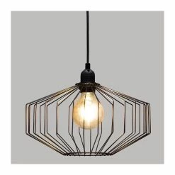 Meilleure vente 👍 Atmosphera Luminaire Suspension en Métal filaire Noir D 30.5 cm 🧨 -Optonica Soldes 3560238704387 2