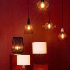 Vente flash 🧨 Atmosphera Lampe Suspension en Métal "Jolit" 37cm Noir 🛒 -Optonica Soldes 3560238704400 3