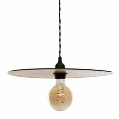 Vente flash 🎉 Atmosphera Lampe Suspension en Métal "Lesa" 38cm Noir & Or ✔️